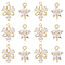 DICOSMETIC 12Pcs 2 Styles Brass Clear Glass Connector Charms, Flower Links, Real 18K Gold Plated, 12~18x8~12.5x3mm, Hole: 1.2mm, 6pcs/style