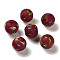 Handmade Frosted Lampwork Beads, Round, Dark Red, 11.5~12.5mm, Hole: 2~2.5mm