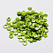 Plastic Paillette Beads, Semi-cupped Sequins Beads, Center Hole, Lawn Green, 10x0.5mm, Hole: 1mm