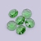 Sew on Rhinestone, Glass Rhinestone, Two Holes, Garments Accessories, Octagon, Peridot, 14x14x7mm, Hole: 1.6mm