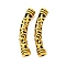 Tibetan Style Alloy Hollow Curved Flower Tube Beads, Antique Golden, 41x10x7mm, Hole: 2.5mm