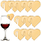 SUNNYCLUE Acrylic Mirror Wine Glass Charms, Goblet Marker, Gold, Heart, 45x50x1.5mm, 20pcs/box