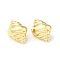 Rack Plating Brass Stud Earrings, Shell Shape, Long-Lasting Plated, Real 18K Gold Plated, 27x20mm