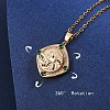 Green Cubic Zirconia Lion Rotating Pendant Necklace JN1023A-4