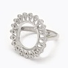925 Sterling Silver Rhinestone Claw Finger Ring Components STER-E061-40P-2