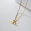 Heart & Key & Lock Stainless Steel Pendant Necklaces AR9814-1-2