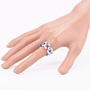 Opaque Acrylic Curb Chain Finger Rings RJEW-JR00326-01-5
