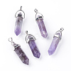 Natural Amethyst Double Terminated Pointed Pendants X-G-S240-10-2