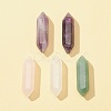 5Pcs 5 Styles Natural Mixed Gemstone Double Terminal Pointed Pendants G-FS0005-57-4