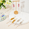 ANATTASOUL 3 Pairs 3 Colors Alloy Flower Tassel Dangle Earrings for Women EJEW-AN0002-80-7