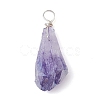 Electroplated Natural Quartz Crystal Dyed Pendants PALLOY-JF02324-03-3