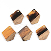 Resin & Walnut Wood Pendants X-RESI-S389-033A-A01-1