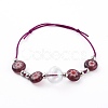 Adjustable Handmade Millefiori Glass Beaded Bracelets BJEW-JB06074-01-1