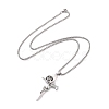 201 Stainless Steel Pendant Necklaces NJEW-C034-43B-AS-4
