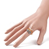 Glass Beaded Butterfly Finger Rings RJEW-JR00541-3