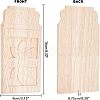 Natural Solid Wood Carved Onlay Applique Craft WOOD-FH0001-10-2