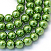 Baking Painted Pearlized Glass Pearl Round Bead Strands X-HY-Q330-8mm-13-1