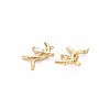 Brass Micro Pave Clear Cubic Zirconia Connector Charms KK-S356-733-2