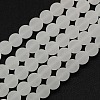 Frosted Natural Gemstone Quartz Crystal Round Beads Strands G-L093-6mm-04-1