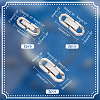   6Pcs 3 Styles 304 Stainless Steel Fold Over Clasps STAS-PH0004-98-3