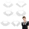 Nbeads 6Pcs 6 Style White Embroidered Organdy Collar AJEW-NB0004-01-1