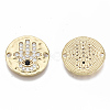 Brass Micro Pave Clear Cubic Zirconia Links KK-R126-017-NF-1