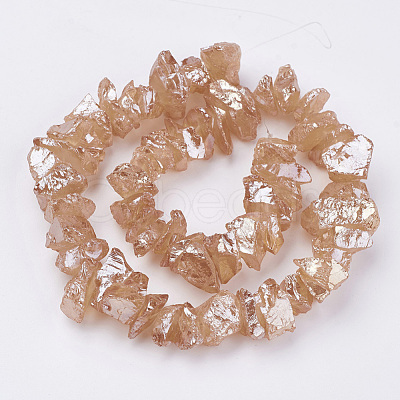 Electroplated Natural Quartz Crystal Bead Strands G-F336-06B-1