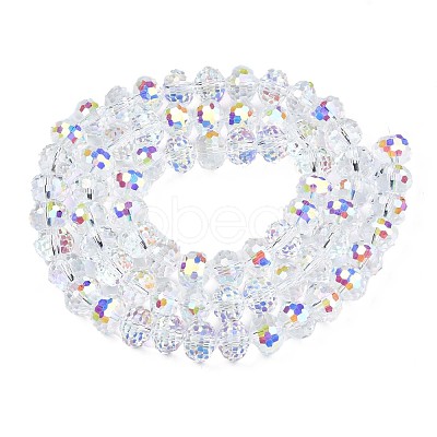 Electroplate Transparent Glass Beads Strands EGLA-N002-19A-B01-1