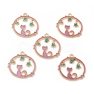 Alloy Enamel Pendants ENAM-M052-04G-1