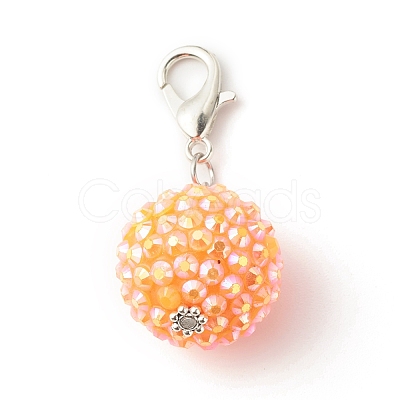 AB-color Resin Rhinestone Pendant Decorates HJEW-JM00610-1