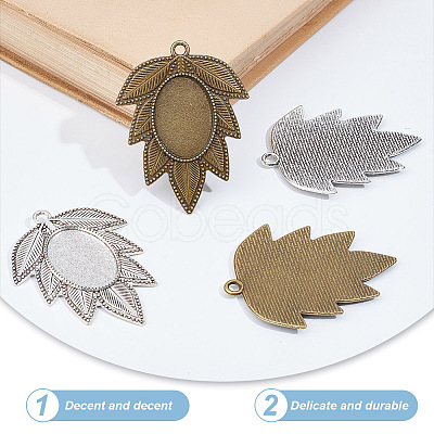 GOMAKERER DIY Blank Leaf  Pendant Making Kit DIY-GO0001-74-1