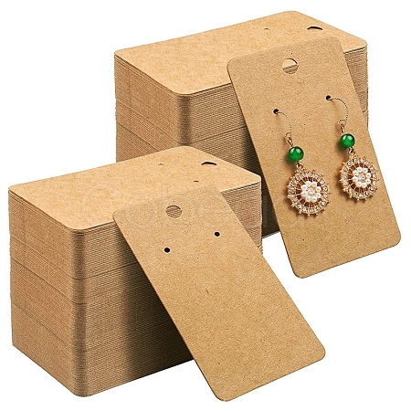 Kraft Paper Single Earring Display Cards with Hanging Hole PW-WG89837-03-1