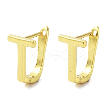 Brass Letter Stud Earrings for Women EJEW-A038-01T-G-1