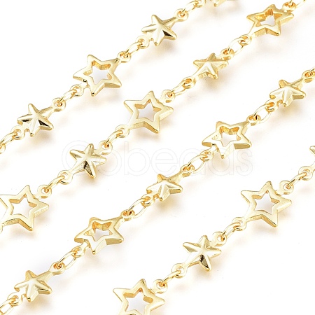 3.28 Feet Brass Star Link Chains X-CHC-K009-01G-1
