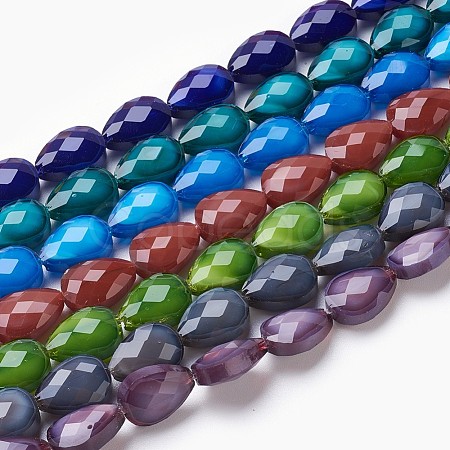 Opaque Solid Color Glass Beads Strands GLAA-E405-02B-1