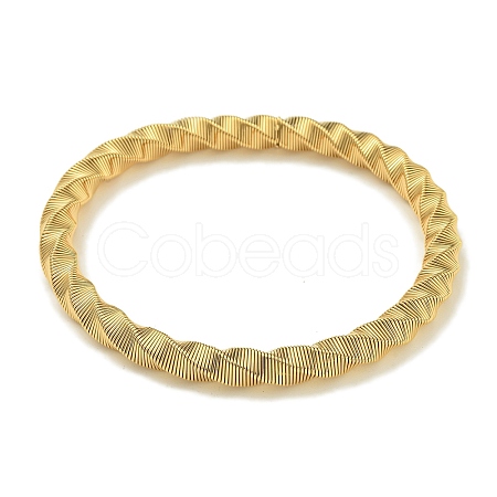 Ion Plating(IP) Adjustable 304 Stainless Steel Twist Spring Wire Bracelets BJEW-H617-14G-1