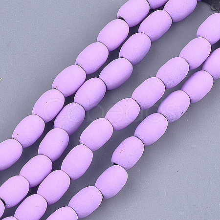 Spray Painted Non-magnetic Synthetic Hematite Beads Strands G-T116-17-09-1