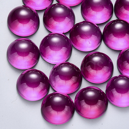 Transparent Spray Painted Glass Cabochons GLAA-S190-013B-E03-1