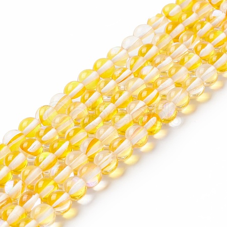 Synthetic Moonstone Beads Strands G-E573-02A-16-1