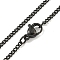 201 Stainless Steel Curb Chain Necklaces for Women and Men, Black, 23.43~23.62 inch(59.5~60cm)