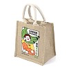 Jute Tote Bags Soft Cotton Handles Laminated Interior ABAG-F003-09D-3