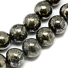 Natural Pyrite Beads Strands G-S265-03-8mm-2