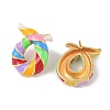 Brass with Enamel Twist Stud Earrings for Women EJEW-Q389-02G-04-2