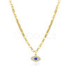 Evil Eye Brass Micro Pave Cubic Zirconia Pendant Necklaces NJEW-PH01395-1