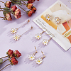 ANATTASOUL 4 Pairs 4 Styles Flower Alloy Enamel Dangle Earrings for Women EJEW-AN0004-52-7