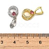 Rack Plating Brass Micro Pave Clear Cubic Zirconia Ice Pick Pinch Bails KK-K340-18-3