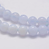 Natural Blue Chalcedony Beads Strands G-G970-38-8mm-01-3