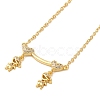 Brass Micro Pave Clear Cubic Zirconia Girls and boys Pendant Necklaces for Valentine's Day NJEW-K381-01C-G-1