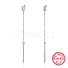Rhodium Plated 925 Sterling Silver Hoop Earrings UA4971-1