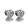 Hollow 925 Sterling Silver European Beads OPDL-L017-031TASG-1